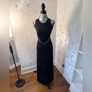 BCBGMaxAzria Black Maxi Dress with Chain Detail